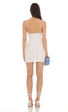 Lace Cowl Neck Bodycon Dress in White
