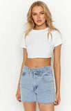 Sundae Blue Denim Asymmetric Shorts