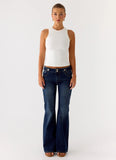 See Me Twice Ribbed Top White