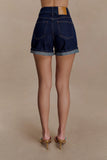 Carlene Cuffed Denim Shorts Indigo Blue