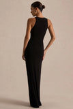 Opaline Black Crew Neck Maxi Dress