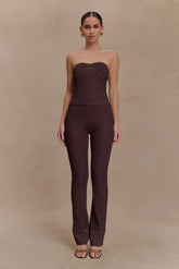Elodie Ribbed Knit Pants Chocolate