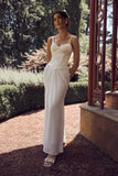 Leila Satin Corset Maxi Dress Ivory