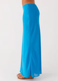 Another Life Chiffon Maxi Skirt Turquoise