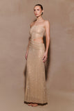 Starla Strapless Diamante Maxi Dress Gold
