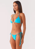 Natti Shell Halter Bikini Top Turquoise Blue