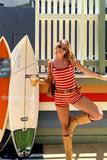 Tatum Orange Stripe Knit Playsuit