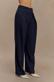 Penelope Pleated High Waisted Pants Dark Navy