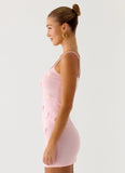 Roa Embellished Knit Mini Dress Pink