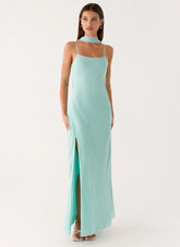 Eternelle Square Neck Maxi Dress Teal