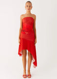 Think About It Midi Dress Fire Red