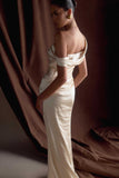 Dalia Off Shoulder Satin Maxi Dress Blush Gold