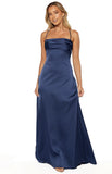 Blaise Navy Satin Prom Dress