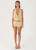 Vivienne Halter Top - Pale Olive