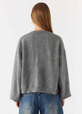 Annie One Button Cardigan Marle Grey
