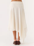 Abeda Asymmetrical Midi Skirt Ivory