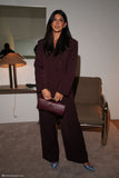 Arlo Wide Leg Suiting Trouser Mahogany