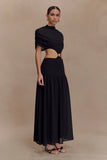 Georgina Chiffon Midi Dress Black