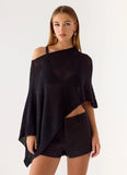Yas Knit Cape Black