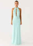 Mougleta Backless Maxi Dress Aqua