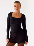 Kiely Long Sleeve Top Black