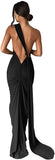 Women Sexy Backless Dress Bodycon Sleeveless Open Back Maxi Dress Formal Cocktail Wedding Guest