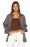 Devyn Brown Plaid Button Up Long Sleeve Shirt