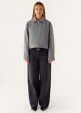 Enzo Faux Wool Jacket Grey