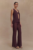 Malani Knit Top With Hardware Chocolate