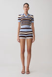 Philly Stripe Knit Short Chocolate Blue