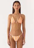 On The Go Bikini Top Orange Stripe