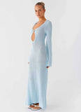 Seascape Crochet Maxi Dress Blue