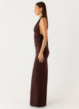 Ilaria Halter Maxi Dress Chocolate