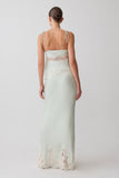 Nina Satin And Lace Maxi Skirt Sage