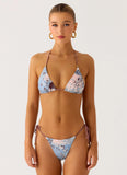 Mommae Halter Bikini Top Aqua Blur