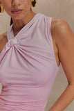 Marlee Asymmetrical Slinky Maxi Dress Ombre Pink