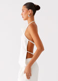 Delong Backless Linen Top White
