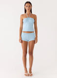 Bonita Button Top - Pale Blue