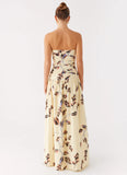 Rhea Ruched Maxi Dress Buttercream Bliss