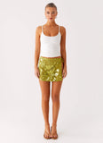 Cancun Sequin Mini Skirt Lime