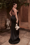 Harper One Shoulder Gown Black