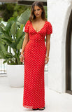 Lovella Red Polka Dot Maxi Dress