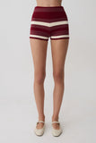 Philly Stripe Knit Short Burgundy Cream
