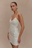 Romilly Sequin Mini Dress Ivory