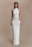 Brock Knit Halter Maxi Dress White