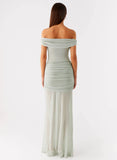 Eyllin Off Shoulder Maxi Dress Sage