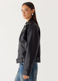 Ethan PU Biker Jacker Black