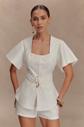 Liberty Cotton Shortsleeve Top White