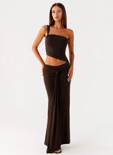 Luara Cut Out Maxi Dress Chocolate