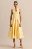 Nyomi Lemon Satin Halter Neck Midi Dress